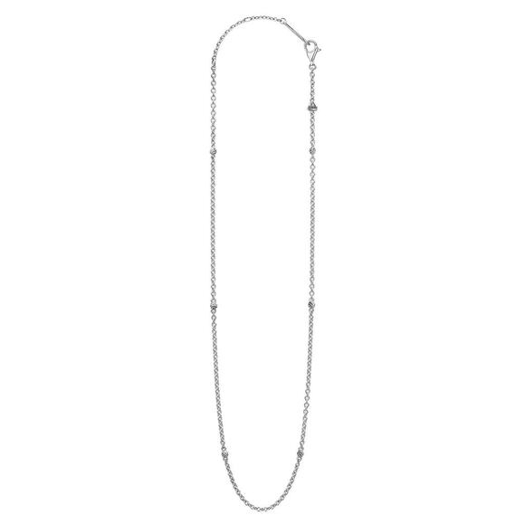LAGOS Signature Caviar Beaded Station Necklace – Sterling Silver Chain Elegant - Picture 1 of 8